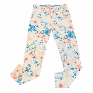 Truth + Theory Floral Skinny Jeans – Size 10 – White Watercolor Print